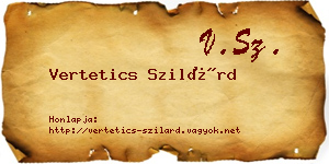 Vertetics Szilárd névjegykártya